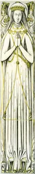 Lady Isabel Neville, efigie de alabastro de la tumba de Smythe, Iglesia de San Pedro, Elford, Staffordshire, Inglaterra, 1848-9